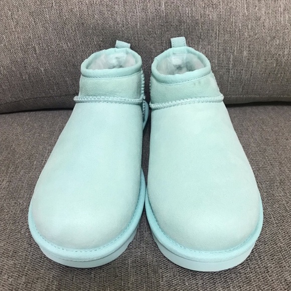 Ugg Classic Ultra Mini Sky Blue Boots - Picture 2 of 6